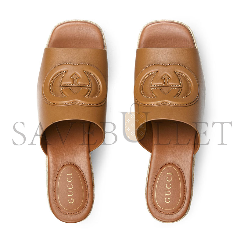 GUCCI WOMEN'S INTERLOCKING G SANDAL 817212 GUCCI WOMEN'S INTERLOCKING G SANDAL 817212